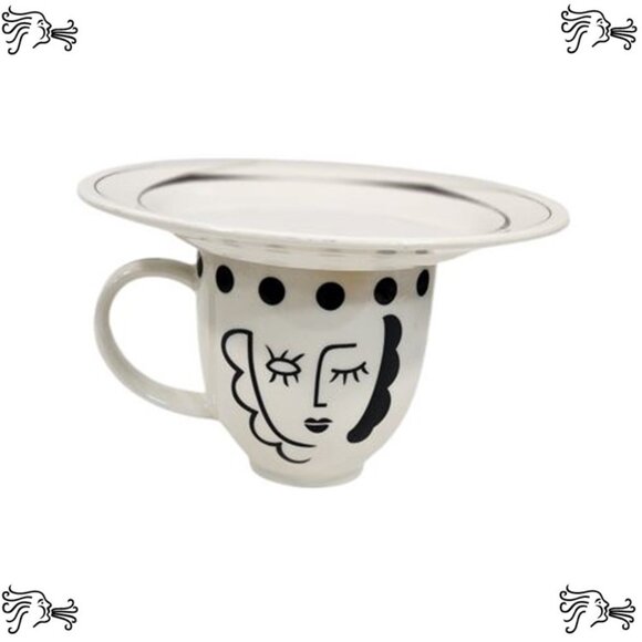Upcycled Coffee Mug Candle Plant Holder Jewelry Tray, Sponge Soap Dish, Black - Picture 2 of 4